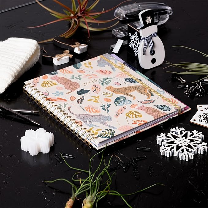 2025 Eccolo Large Spiral Agenda Planner, Hardcover, Weekly & Monthly Pages, 12 Month, Art + Quotes (Extra Large - 9" x 10.5")