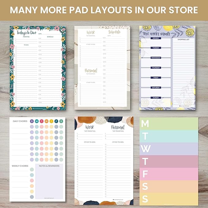 bloom daily planners Undated Weekly Tear-Off To Do List Planning Pad with Magnets - Hanging Notepad Organizer for Fridge - 6” x 9” - Floral Dots