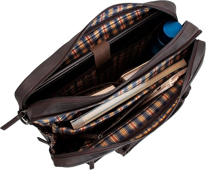 Marc Peter Hamilton Real Leather Business Bag for Men and Women | 15.6 inch Laptop Bag | Shoulder Bag for Men