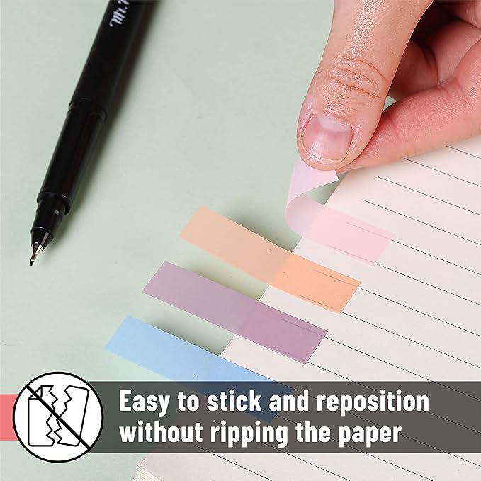 Mr. Pen- Colorful Sticky Tabs, 1600 Pcs, Transparent Page Markers, Annotating Book Tabs