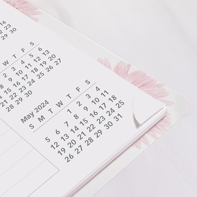 Brownline 2024 Pink Essential Monthly Planner, 14 Months, December 2023 to January 2025, Twin-Wire Binding, 8.875" x 7.125", Pink Daisy Design (CB1200G.05-24)