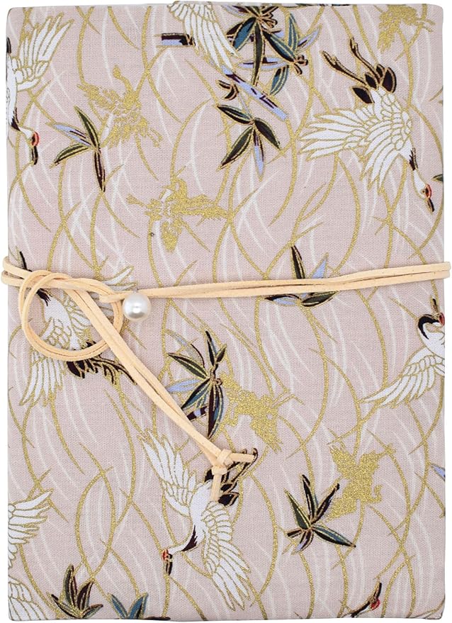 BLBMH Crane Book Covers forPaperbacks Adjustable Fabric Book Sleeve Cover Protector Fit for 5.5x8.2 inch Hardcover Softcover Book Novels Notebook - BC31 Beige