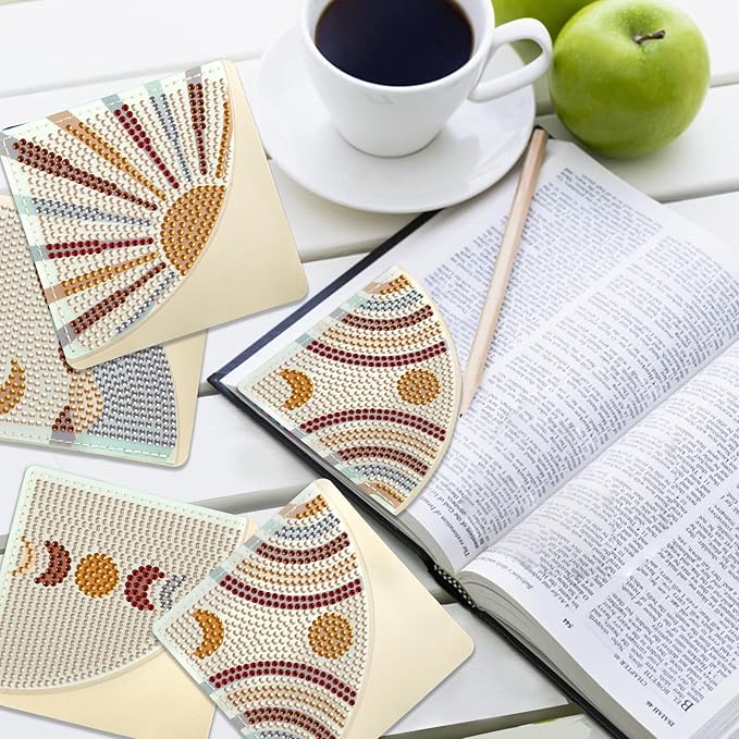 4Pcs Boho Diamond Art Bookmarks,DIY Corner Bookmark Diamond Art Painting Kits,Diamond Art Bookmarks DIY Page Bookmarks for Home Office School Beginner Adults Reading Crafts Kit Gifts