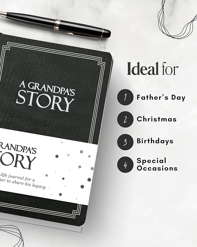 Grandpa's Life Story Journal (Hardcover): A Meaningful Keepsake for Grandpa to Share His Journey & Memories, Book Includes 250+ Prompt Questions, Sentimental Gift for Father's Day, Birthday, Christmas