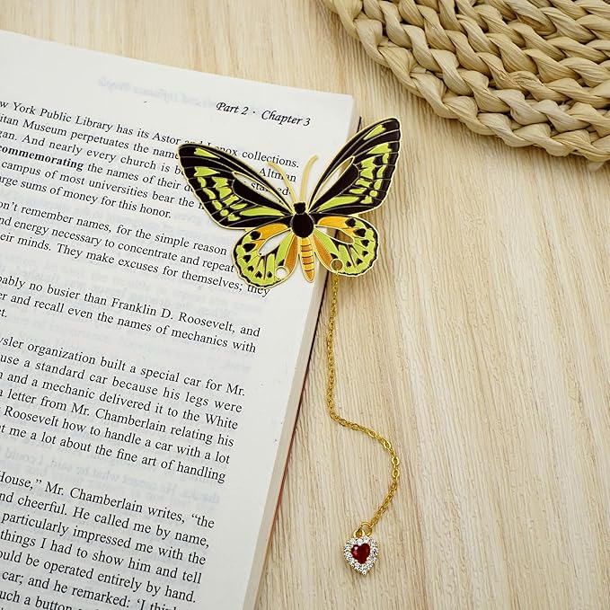 Butterfly Bookmarks for Women,Metal Bookmark,Unique Gifts Book Markers for Women Book Lovers,Teacher Appreciation Gifts,Valentine Mother's Day Christmas New Year Birthday Gift (05-Green)