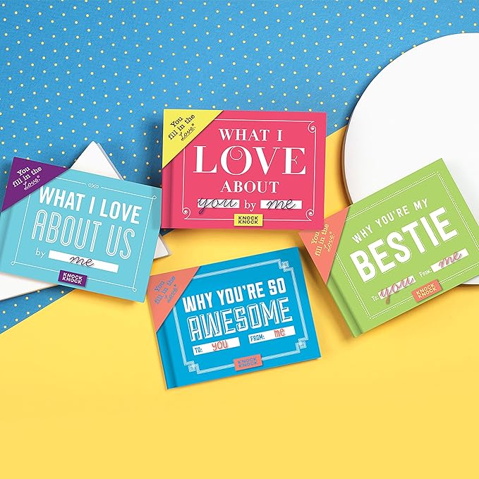 Knock Knock What I Love about Us Fill in the Love Book Fill-in-the-Blank Gift Journal, 4.5 x 3.25-inches