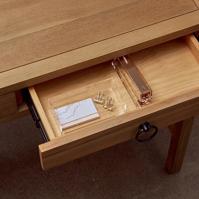 russell+hazel Medium Acrylic Drawer Bloc, 9.5” x 6.5”, Desktop Organization, Clear, 1 Count, 98146