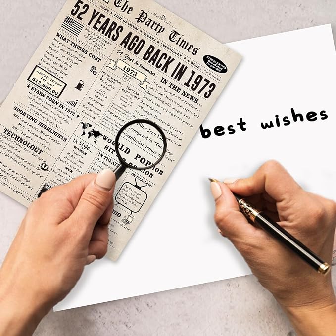 Funny 52nd Birthday Card for Her Him, Retro 52nd Birthday Decorations for Women Men Mom Dad, 52 Years Old Bday Gifts Ideas for Husband Wife