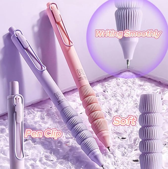 6pcs Kawaii Pens with 1 Cute Keychain Great gift for Girls Stress Relief Pen Cartoon Ballpoint Pen for Office Back to School Supplies Students Gift