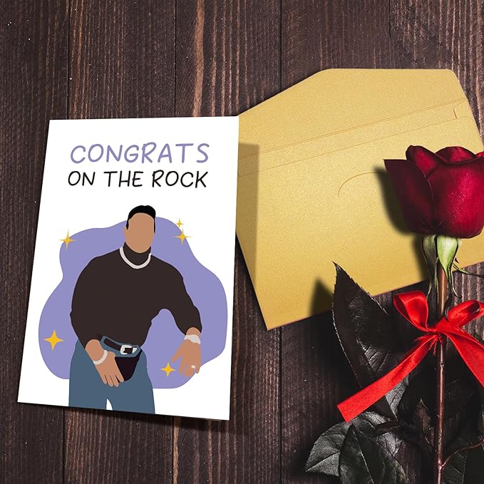 Nchigedy The Rock Engagement Card, Funny Engagement Gift for Friends, Wedding Congratulations Card, Dwayne Johnson Card