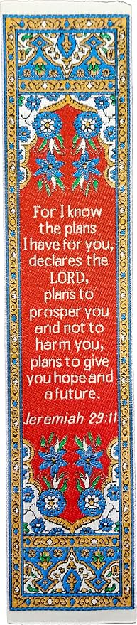 I Know The Plans I Have for You, Bulk Pack of 6 Woven Fabric Christian Bookmarks, Silky Soft Jeremiah 29:11 Flexible Bookmarker for Novels Books and Bibles, Religious Memory Verse Gift