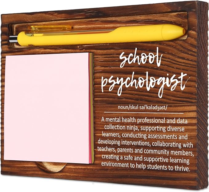 School Psychologist Gifts for Women, School Psychologist Office Sign, Thank You Gifts for School Psychologist, Funny Desk for Women Office,School Psych Gift Desk Retro Note Pad Holder VN336