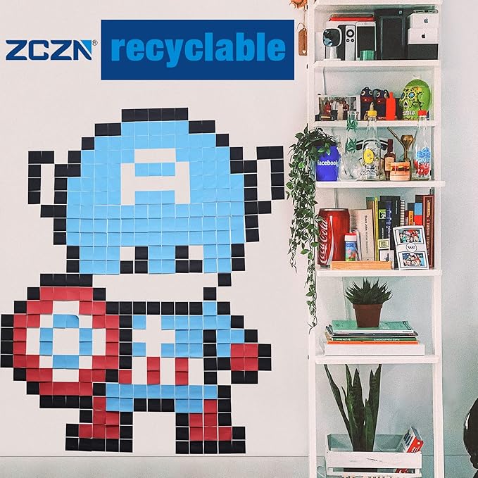 ZCZN Small Sticky Notes, 2in x 2in, 100 Sheets/Pad, 8 Pads/Pack, White