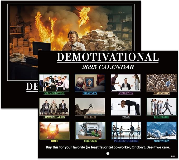 2025 Calendar - 12 Monthly Square Wall Calendar 2025, January - December 2025, 11'' x 9'', 2025 Demotivational Calendar, 2025 Calendar 12 Month for Demotivational Funny Silly Gift
