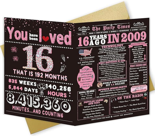 Sweet 16 Party Decorations, 16th Birthday Gifts for Girls – Perfect Sweet Sixteen Birthday Card & Decorations for a Memorable Celebration!