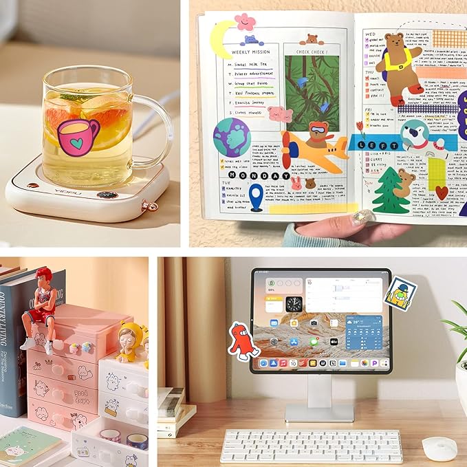 HTVRONT Printable Vinyl Sticker Paper, 100 Sheets Glossy Waterproof Sticker Paper For Inkjet Printer Dries Quickly-Standard Letter Size 8.5"X11" (100 g)