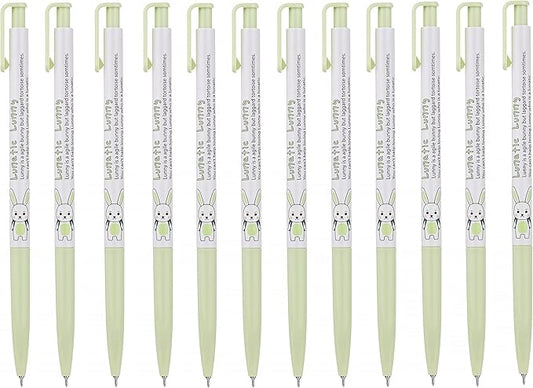 ZEESOON Xeno Lunatic Lunny 0.38mm Slim Ball Point Pen Dozen Box 12 Pcs, Made in Korea (Yellow Green 12pcs)