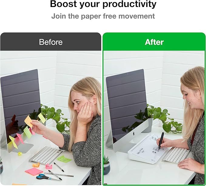 Wedge Desk Whiteboard Dry Erase Board, Glass Desktop Whiteboard with Storage - The Perfect Desk Board and Desk Buddy for Home, School and Office Accessories (White)