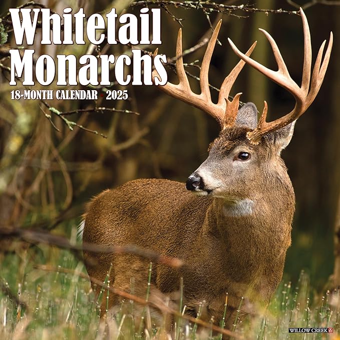 Willow Creek Press Whitetail Monarchs Monthly 2025 Wall Calendar (12" x 12")