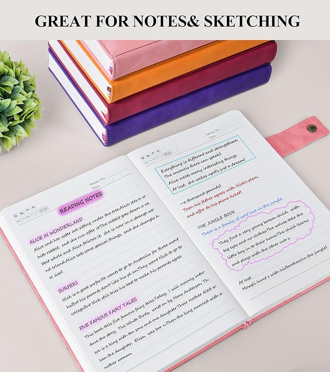 365 Page Thick Lined Journal Notebook for Men Women, A4 Large Leather Journals for Writing, Hardcover Notebooks for Work, School, Note Taking, Business, Travel Diary, College Ruled 8.5" x 11"