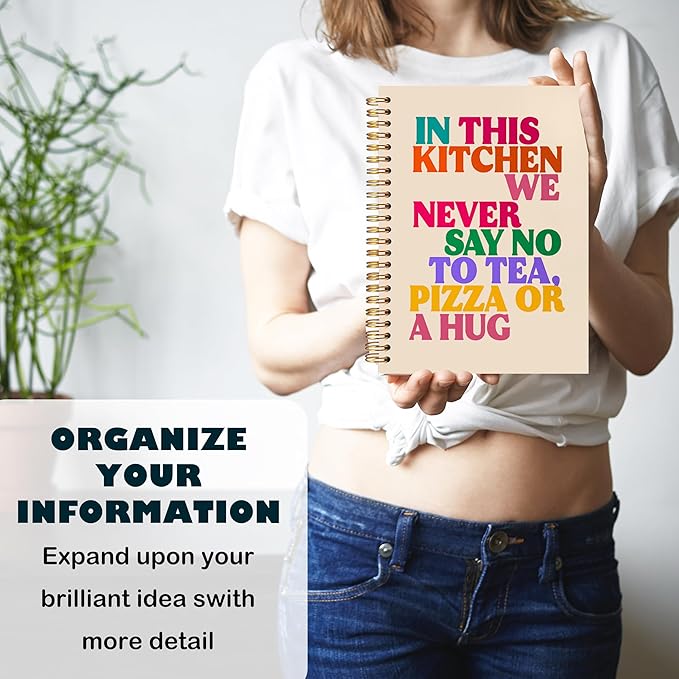 BearCake in This Kitchen We Never Say No to Tea Funny Notebook Journal, Chef Notebook, Gifts for Chefs, Cooking Notebook, Notebooks for Work Note Taking, Hardcover Spiral Notebook 5.5x8.3