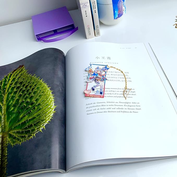 Genshin Impact Sigewinne Metal Bookmark - Anime Figure Merch with 3D Display Box - Birthday Gifts for Fans Friends Gamer Book Lovers - Zllada