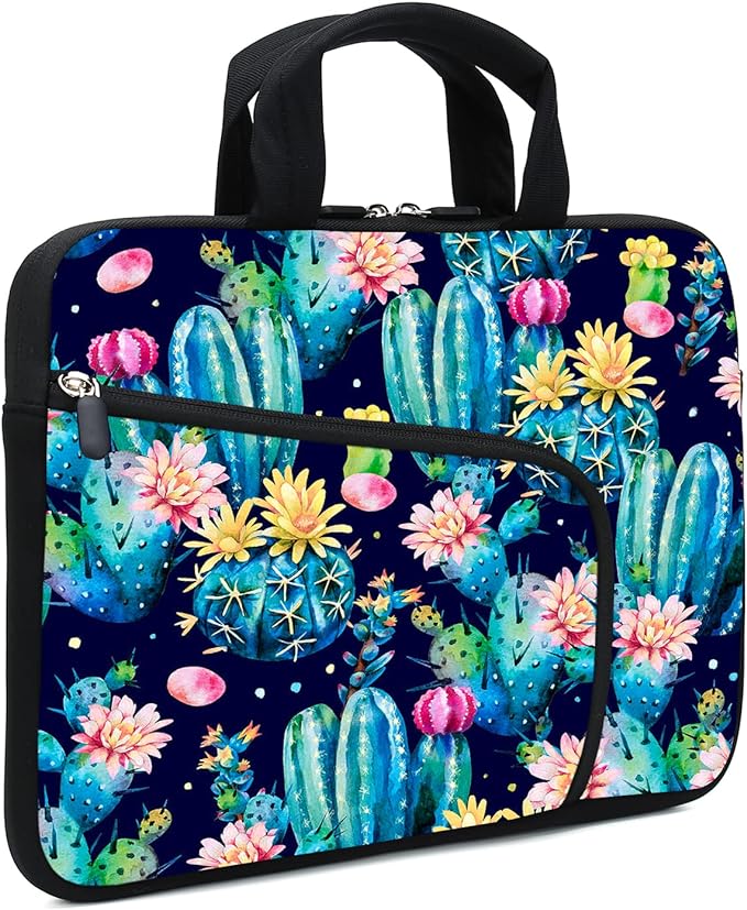 11.6" 12.2 inches Laptop sleeve Chromebook Case Ultrabook Case Notebook Sleeve Tablet Case Neoprene Handle Sleeve for Men Women, Two pockets Fit Apple MacBook Air Samsung Acer HP DELL(Cactus)