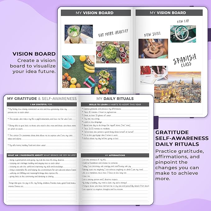 Clever Fox Dated Planner 2025-2026 – Weekly Life Planner Notebook for Goal Setting & Time Management – Planner with Habits Tracker, to-do List & Dated Pages – A5, Lasts 1 Year (Purple)