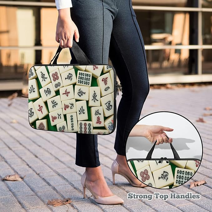 Laptop Sleeve Case Bag 13 inch, Mahjong Slim Carrying Case Durable Handbag Travel Laptop Bag for 13 inch MacBook Air M3/M2/Pro M2/ 13" iPad Pro/Air M4/M2 2024