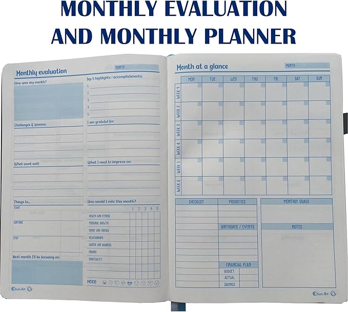 ADHD Planner for Adults - The Undated Monthly Weekly Daily Focus and Productivity Planner Organizer Notebook for Neurodivergent Brains - Organization , Goal Setting , Habit Tracker , Time Management , Gifts for Men and Women with ADD