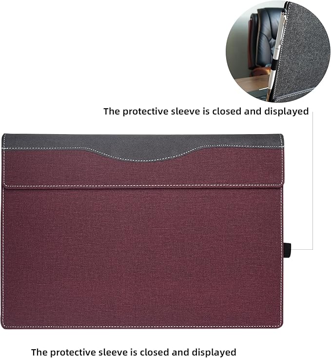 Laptop Cover for MSI Summit E13 Flip Evo Professional Laptop A11MT-022 /Summit E13 Flip Evo A12M / E13 FlipEvo A13MT 13" PU Leather Inside Pocket Cover (Wine red)