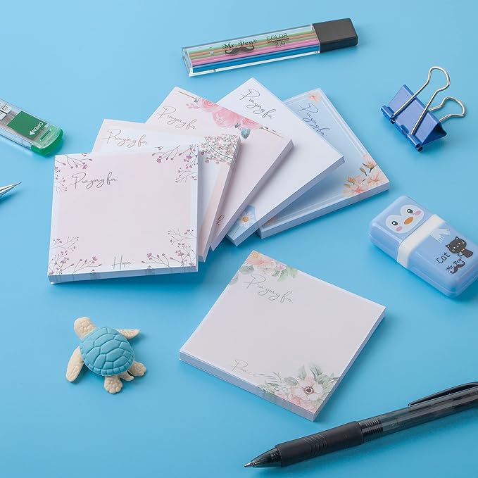 Mr. Pen- Floral Sticky Notes, 3'x3', 12 Pads, Aesthetic Colorful Sticky Notes in Bulk