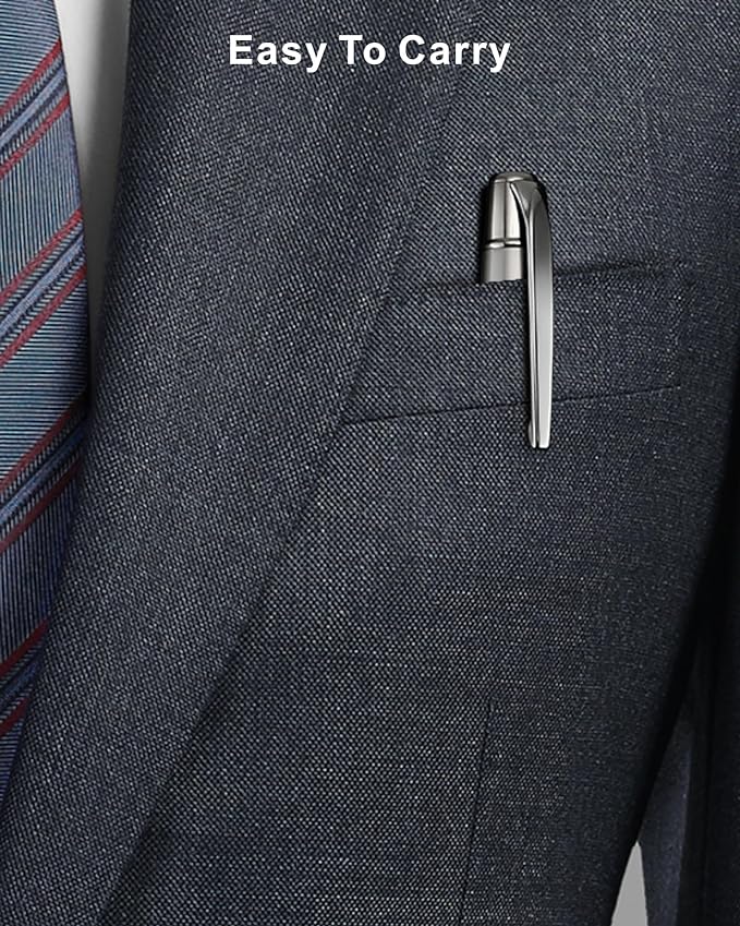 Cambond Ballpoint Pens Black Pens - Bulk Pens Metal Pen for Journaling Gift Business Men Police Flight Attendants 1.0 mm Medium Point Nice Pens, 3 Pens with 6 Refills (Gun Black)