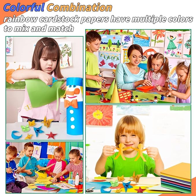 Colored Cardstock Bulk 300 sheets, 8.5” x 11” Cardstock Paper 30 Assorted Colors Construction Paper,250 GSM Card Stock Printer Paper Scrapbooking Supplies for Diy Crafts Cricut Card Making