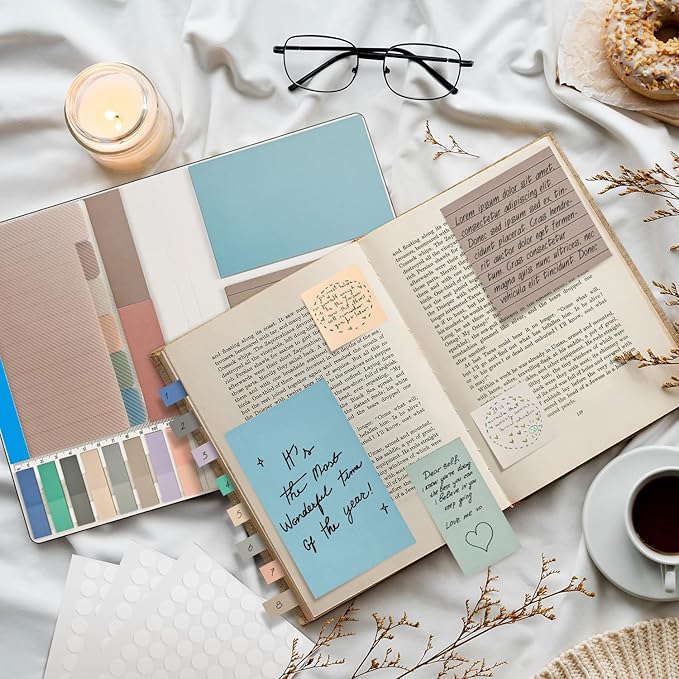 Sticky Notes Set, Sticky Notes Tabs, 920 Pack, Divider Sticky Notes, School Supplies, Office Supplies, Planner Sticky Notes, Sticky Note Dividers Tabs, Book Notes, Back to School Supplies (Blue-Large)