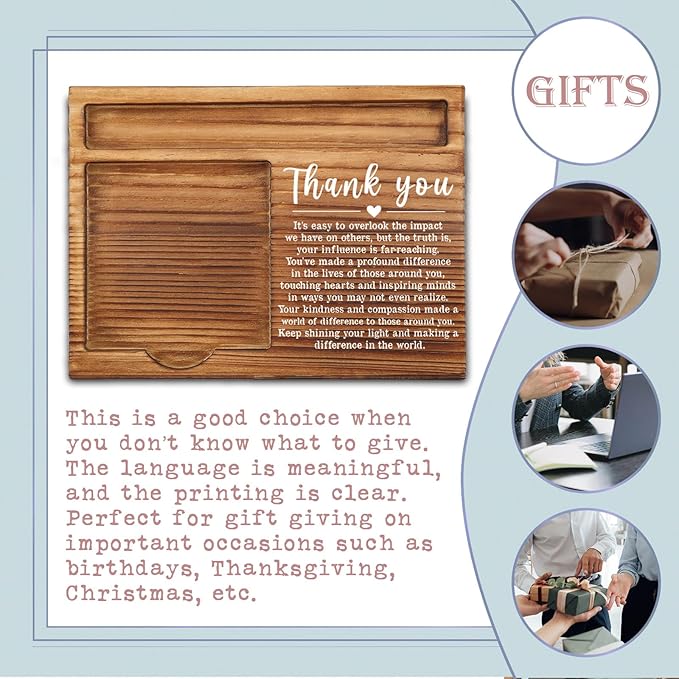 Thank You Sticky Note Holder, Thank You Appreciation Quote Gifts for Leader Boss Women Best Mom Mentor Coach Manager Coworker Teacher Self-Stick Note Pad Holders ZSS17