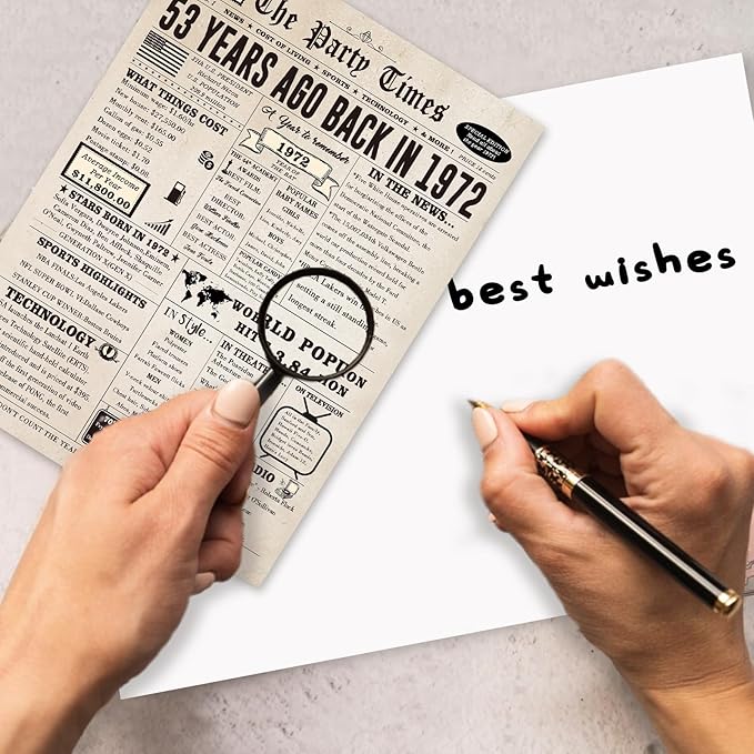 Funny 53rd Birthday Card for Her Him, Retro 53rd Birthday Decorations for Women Men Mom Dad, 53 Years Old Bday Gifts Ideas for Husband Wife