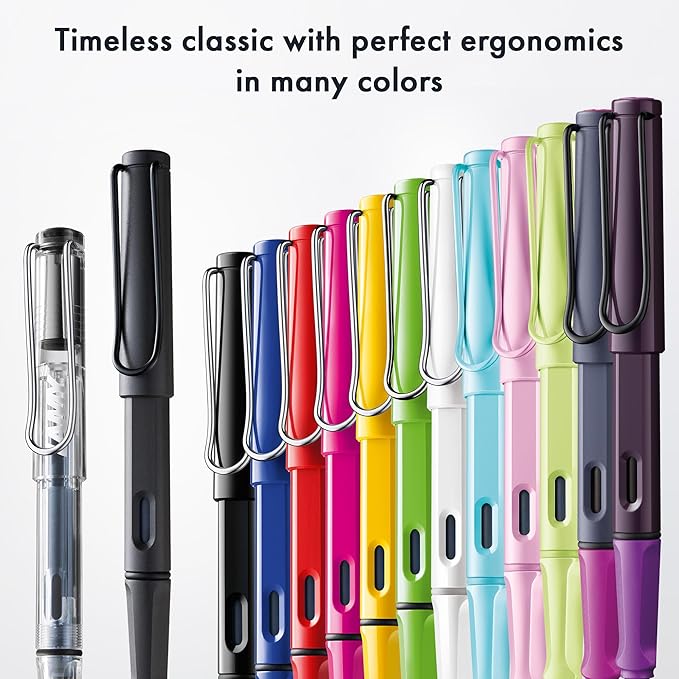 LAMY safari pink cliff - Fountain Pen with ergonomic grip & polished steel nib in size EF - ideal for any Writing & Calligraphy - including LAMY T 10 blue cartridge - Right-Handed