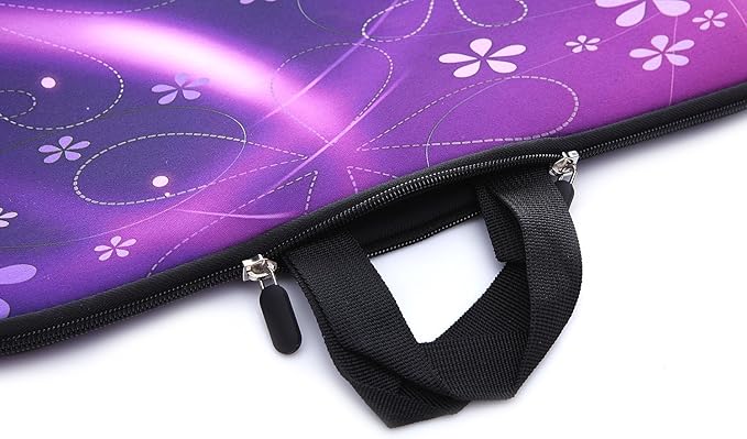13.3-Inch to 14-Inch Laptop Sleeve Case Neoprene Carrying Bag with Hidden Handles for MacBook/Notebook/Chromebooks (Classic Purple)