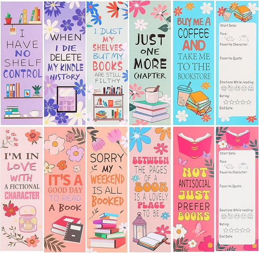 LiYiQ 100 Pcs Book Lovers Bookmarks Double-Sided Bookmark Page Markers Book Markers Set for Kids Reading Bookmarks Gift for Women