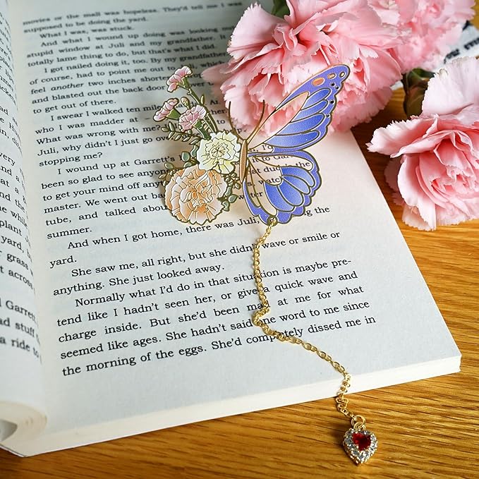 Butterfly Bookmarks for Women,Cute Funny Metal Bookmark,Unique Gifts Book Markers for Women Book Lovers,Teacher Appreciation Gifts,Valentine Mother's Day Christmas New Year Birthday Gift