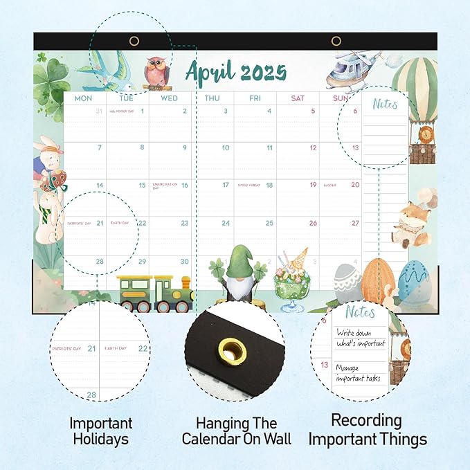 designs 2025 desk calendar,2025 wall calendar,11.8x17 inches large calendar with schedules and holidays, calendar 2025 for family and office planning, gift for christmas, new year