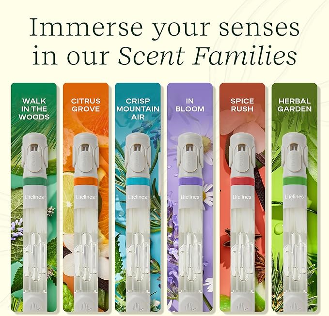 Lifelines Pen Diffuser Set, 2-Pack (Citrus Grove) - 1mm Black Ballpoint Pens with Scented Essential Oil Blends – Aromatherapy Diffuser & Sensory Immersion Diffuse Aroma