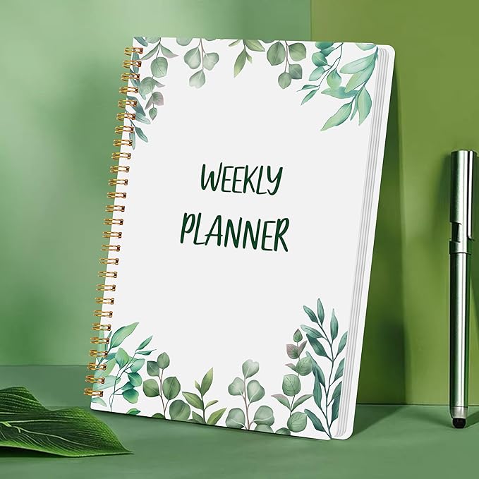 KMQOY Weekly Planner Undated 52 Weeks To Do List Notebook with Habit Tracker Spiral Weekly Planner Notebook for Teacher, Office, School,Family,5.8" x 8"