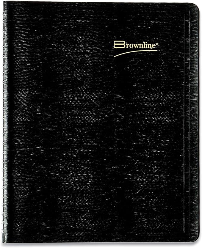 Brownline 2024 Essential Monthly Planner, 14 Months, December 2023 to January 2025, Twin-Wire Binding, 8.875" x 7.125", Black (CB1200.BLK-24)