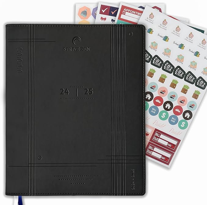 2024-2025 Weekly Appointment Book & Planner by STRIVE ZEN, 7" x 9", 15 Minutes Blocks, Hourly Planning, 18 Months, Academic, Professional, July 24- December 25
