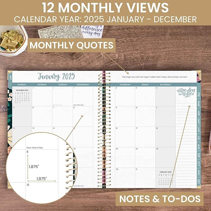 bloom daily planners HARDCOVER 2025 (8.5" x 11") Calendar Year Day Planner (January 2025 - December 2025) - Passion/Goal Organizer - Monthly & Weekly Inspirational Agenda Book - Blooming Wildly