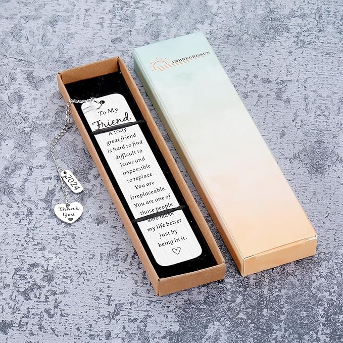 Best Friend Gifts for Women Bookmark Gifts for Friendship Christamas Stocking Stuffers for Friends Valentine's Day Gifts Galentine’s Day for Best Friend Female Birthday Graduation Gifts for Women