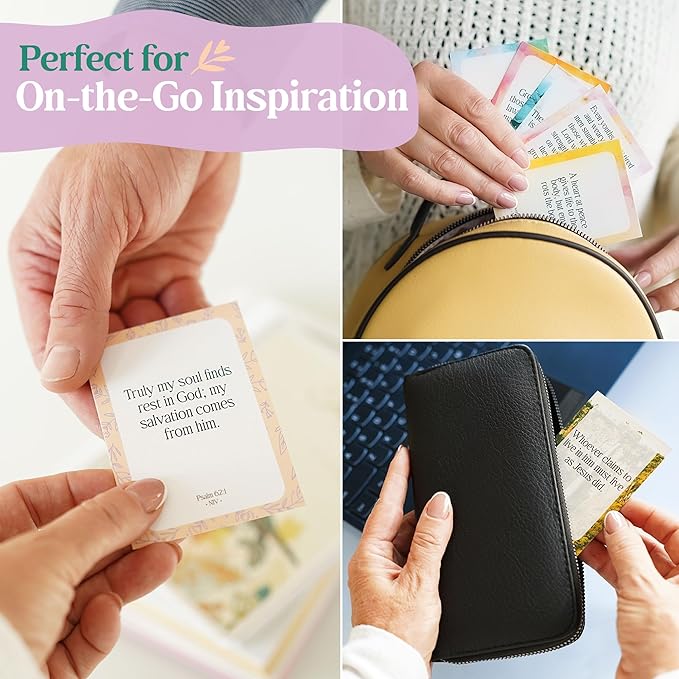 Premium Prayer Cards, 120 Mini Scripture Cards with Bible Verses, Inspirational Religious Christian Gifts for Women & Men