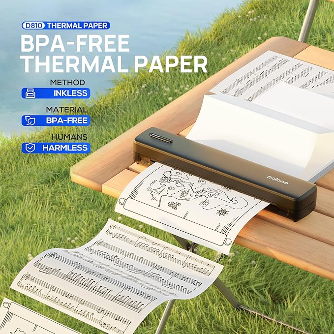 POLONO D810 Thermal Printer Paper 8.5 x 11 Inch, Advanced Thermal Printing, US Letter Size Thermal Paper Compatible with D810, Folded, Continuous, Size 8.5" x 11", 200 Sheets